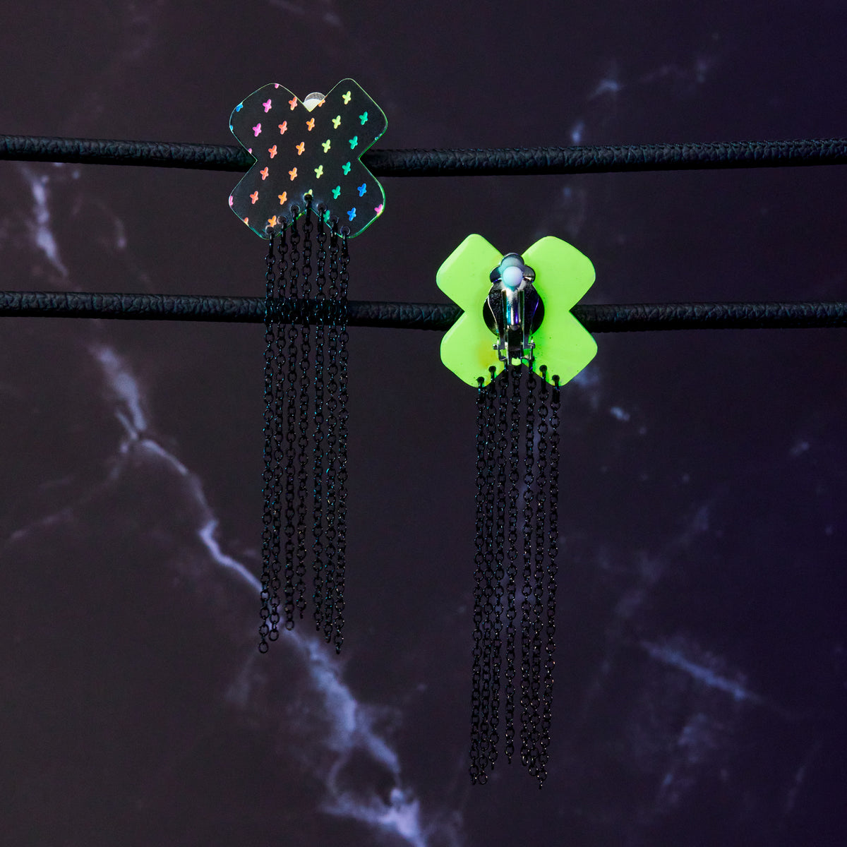 NEON RAINBOW BIG KISSES + KINKS DANGLES