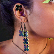NEON RAINBOW LONG KISSES DROP EARRINGS