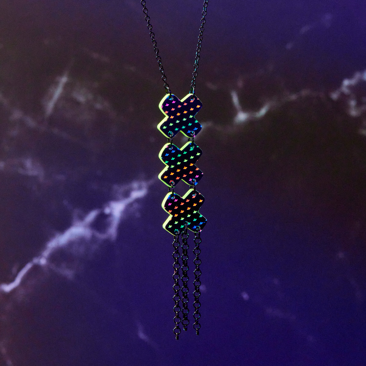 NEON RAINBOW LONG KISSES NECKLACE