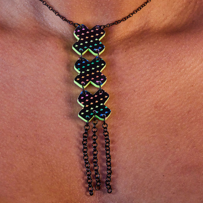 NEON RAINBOW LONG KISSES NECKLACE