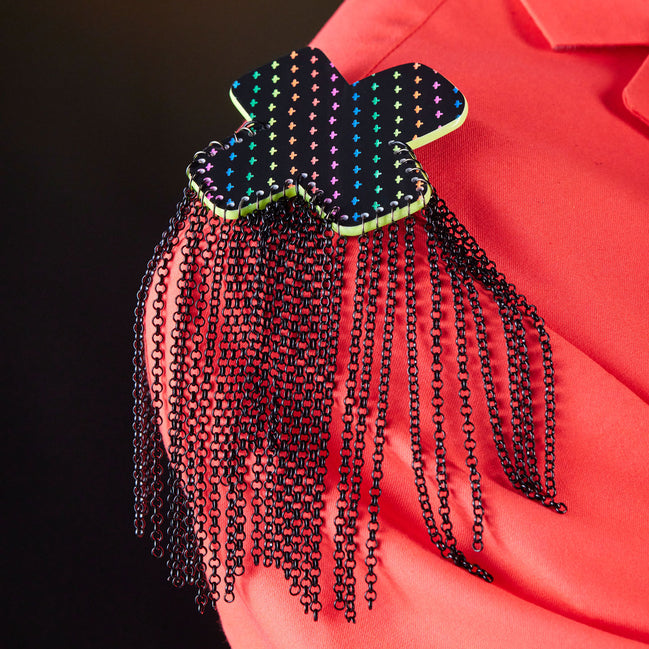 NEON RAINBOW BIG KISSES + KINKS SHOULDER PIECES