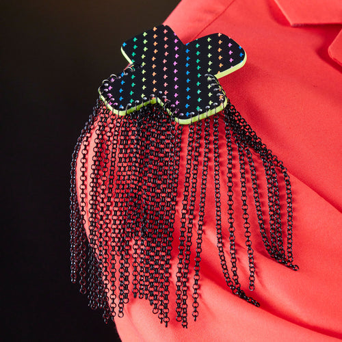 NEON RAINBOW BIG KISSES + KINKS SHOULDER PIECES