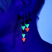 NEON RETROWAVE TRIANGLE HUGGIE HOOPS