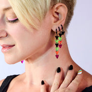 NEON RETROWAVE TRIANGLE HUGGIE HOOPS
