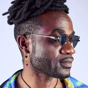 NEON RETROWAVE TRIANGLE HUGGIE HOOPS