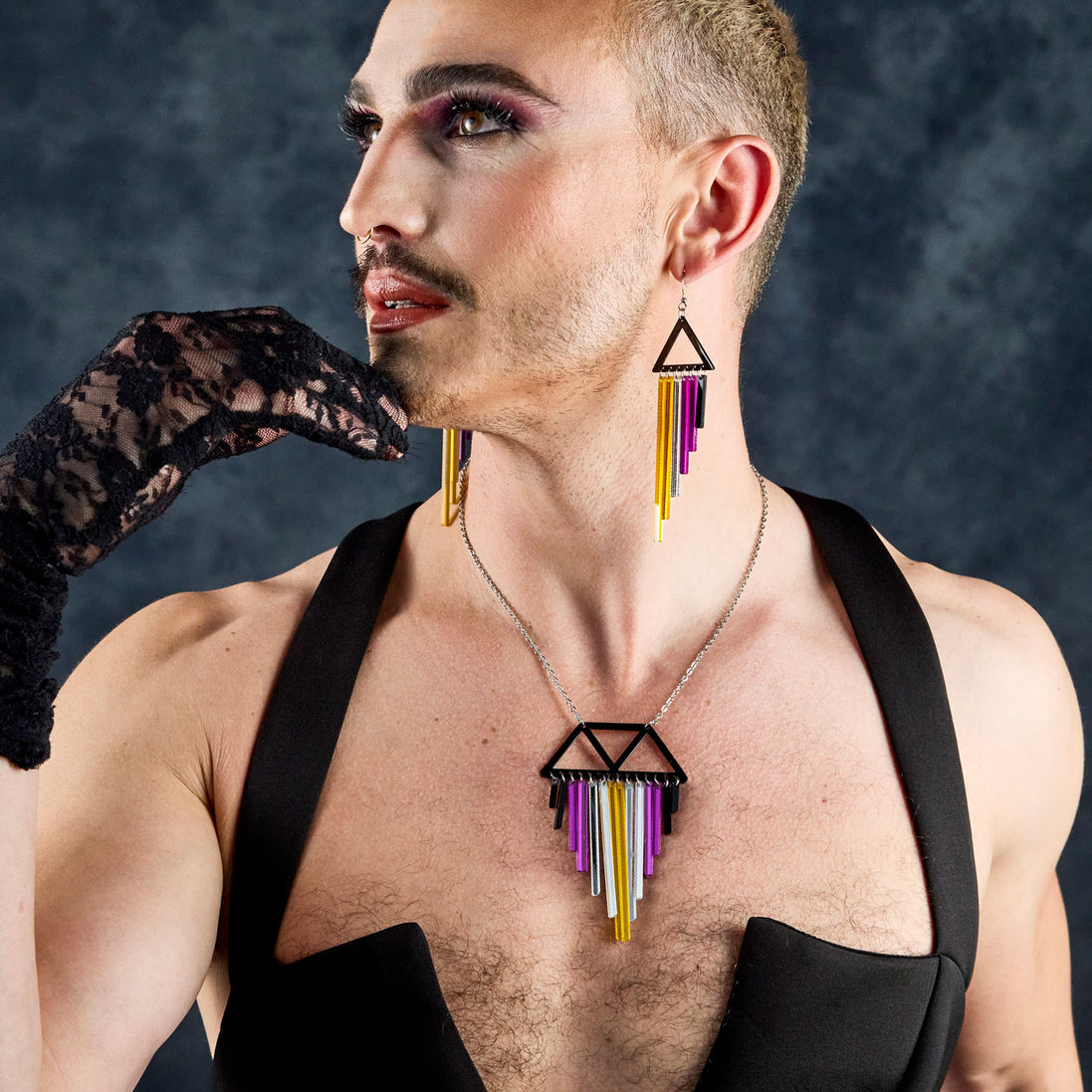 ENBY NONBINARY CHIMES - LONG PRIDE DANGLES