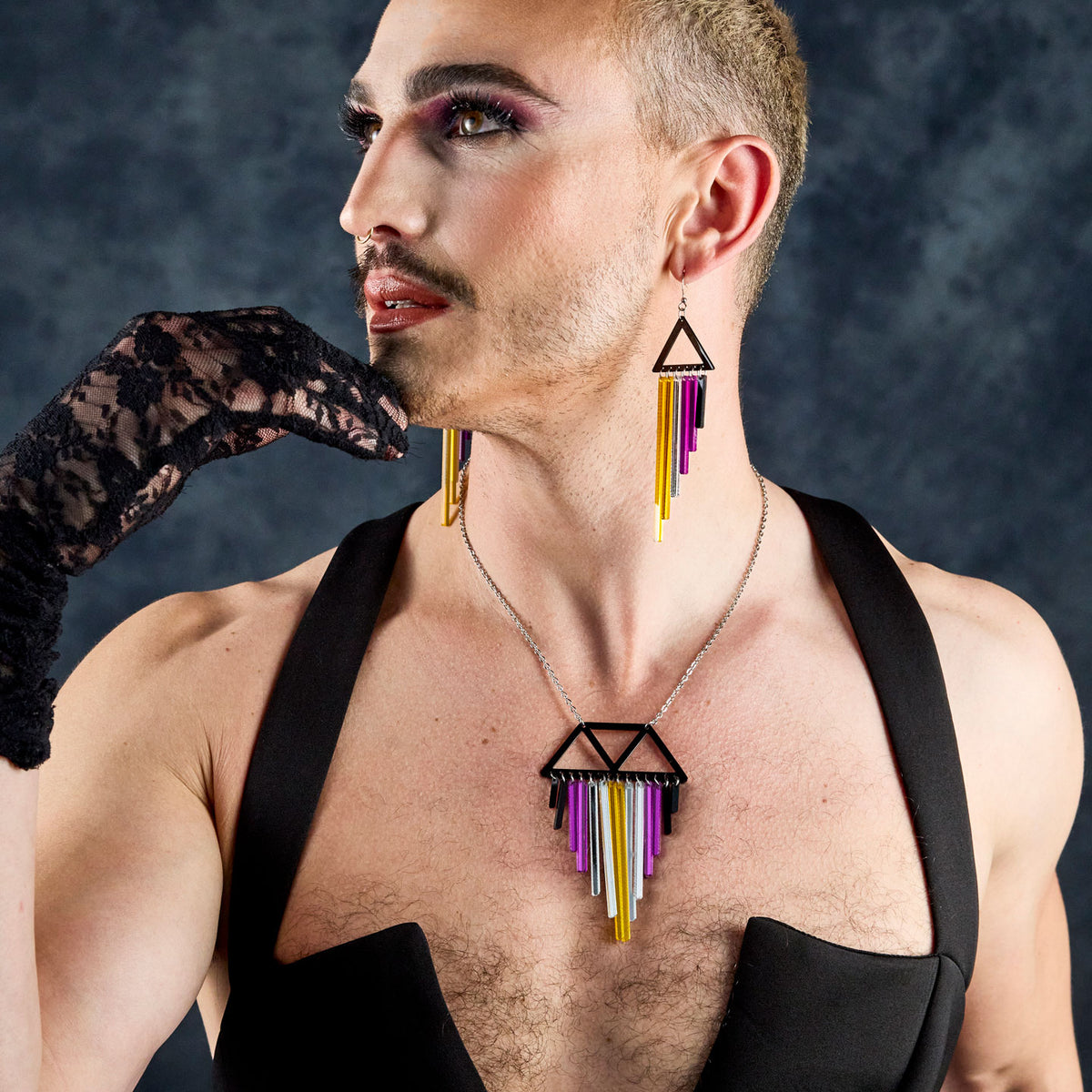 ENBY NONBINARY CHIMES - LONG PRIDE DANGLES