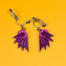 Load image into Gallery viewer, SPREAD YOUR WINGS I Glittery Purple Art Deco Wing Studs