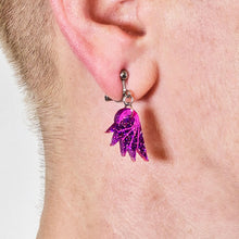Load image into Gallery viewer, SPREAD YOUR WINGS I Glittery Purple Art Deco Wing Studs