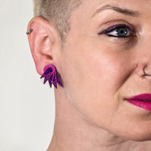 Load image into Gallery viewer, SPREAD YOUR WINGS I Glittery Purple Art Deco Wing Studs