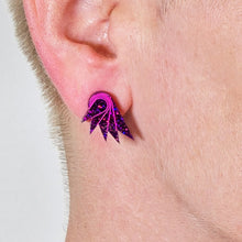 Load image into Gallery viewer, SPREAD YOUR WINGS I Glittery Purple Art Deco Wing Studs