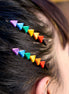 GET DOWN RAINBOW HAIR PINS PAIR