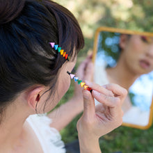 Load image into Gallery viewer, GET DOWN RAINBOW HAIR PINS PAIR