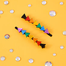 Load image into Gallery viewer, GET DOWN RAINBOW HAIR PINS PAIR