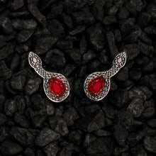 Load image into Gallery viewer, MEDUSA Silver Snake Ear Crawlers | Amethyst or Ruby Gem