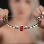 CLEOPATRA STACKABLE CUFF NECKLACE | Ruby and Silver