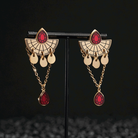 CLEOPATRA STACKABLE STUDS | Gold with Ruby or Teal Gems