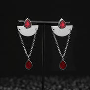 CLEOPATRA STACKABLE STUDS | Silver with Ruby, Amethyst or Emerald gems