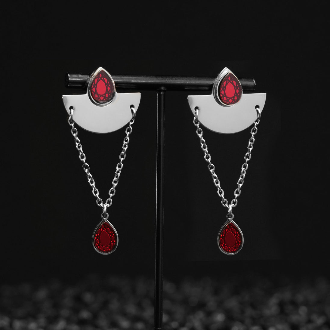 CLEOPATRA STACKABLE STUDS | Silver with Ruby, Amethyst or Emerald gems