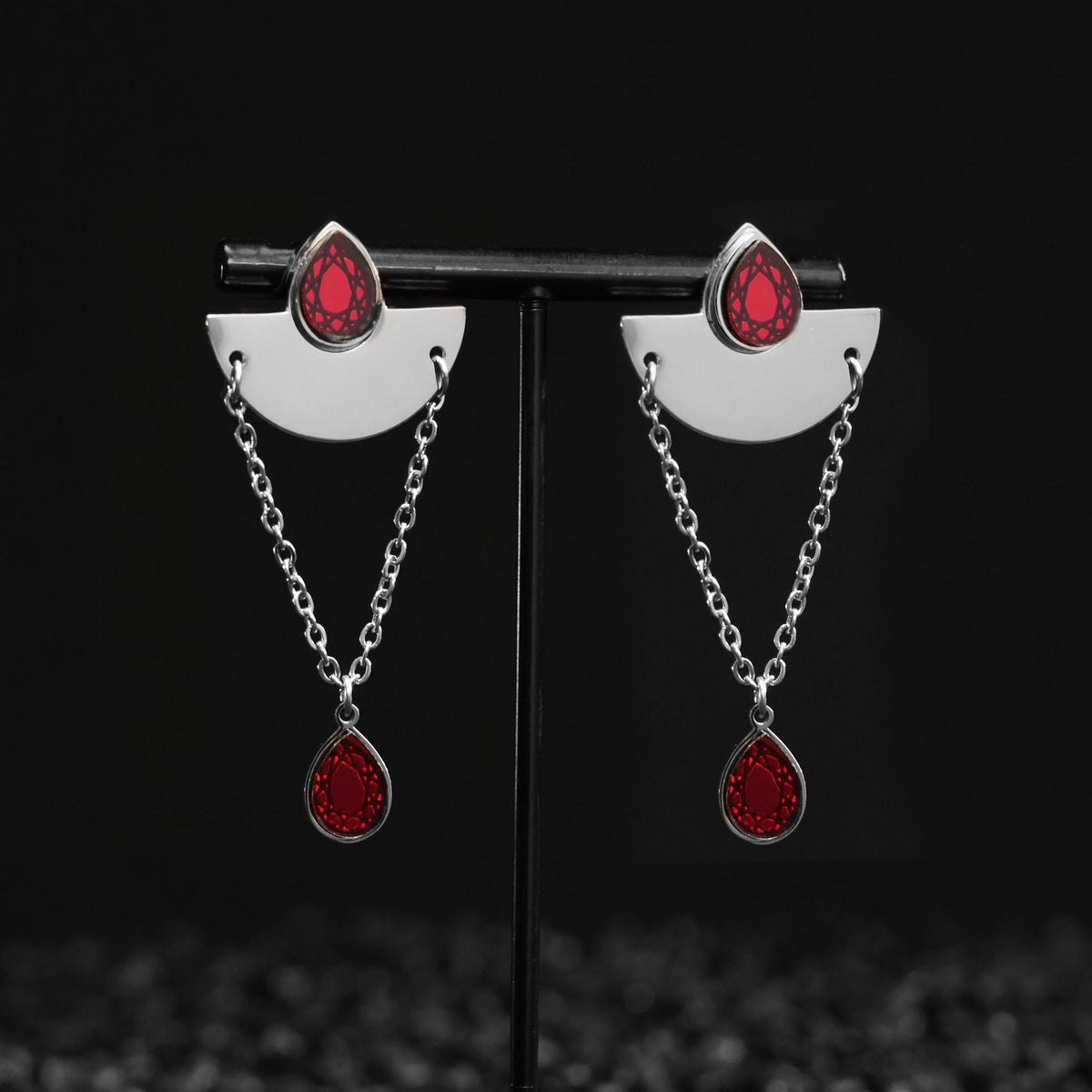 CLEOPATRA STACKABLE STUDS | Silver with Ruby, Amethyst or Emerald gems