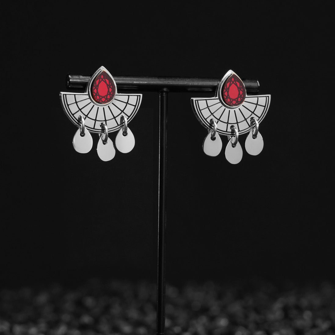 CLEOPATRA STACKABLE STUDS | Silver with Ruby, Amethyst or Emerald gems