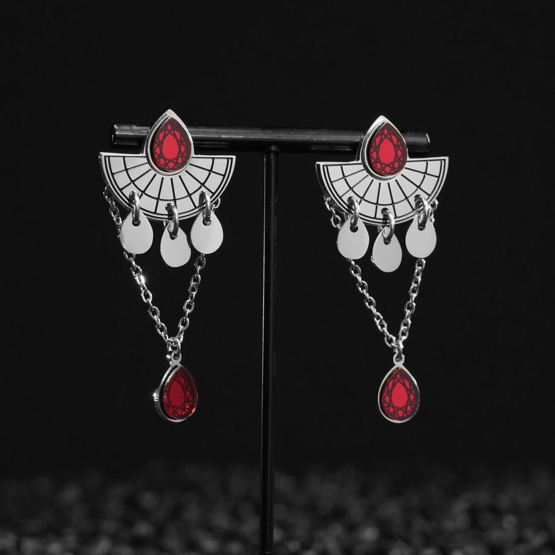 CLEOPATRA STACKABLE STUDS | Silver with Ruby, Amethyst or Emerald gems
