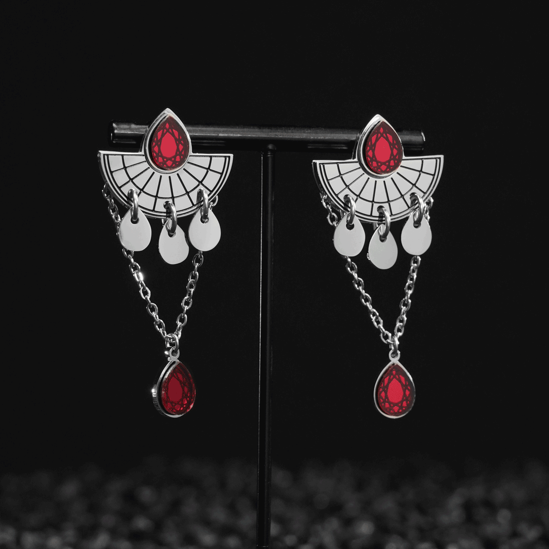 CLEOPATRA STACKABLE STUDS | Silver with Ruby, Amethyst or Emerald gems