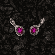 Load image into Gallery viewer, MEDUSA Silver Snake Ear Crawlers | Amethyst or Ruby Gem