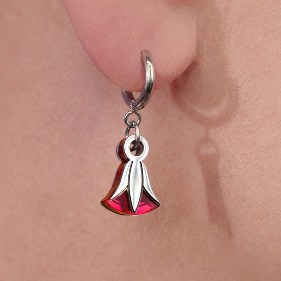 CLEOPATRA LOTUS HUGGIE HOOPS | Silver
