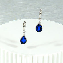 Load image into Gallery viewer, CLEOPATRA GEM DROP HUGGIE HOOPS | Silver