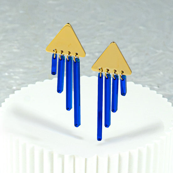 SAPPHIRE OSIRIS CHIMETTES | Gold Stud Earrings