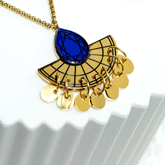 CLEOPATRA LAYERED GEM BOLO NECKLACE | Gold