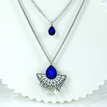 Load image into Gallery viewer, CLEOPATRA  LAYERED GEM BOLO NECKLACE | Silver