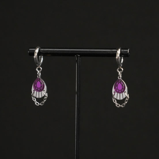 CLEOPATRA ARMOURED HUGGIE HOOPS | Silver