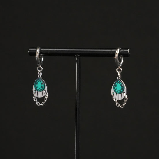 CLEOPATRA ARMOURED HUGGIE HOOPS | Silver