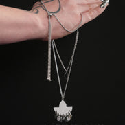 CLEOPATRA  LAYERED GEM BOLO NECKLACE | Silver