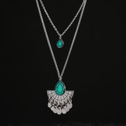 CLEOPATRA  LAYERED GEM BOLO NECKLACE | Silver