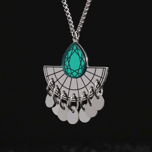 CLEOPATRA  LAYERED GEM BOLO NECKLACE | Silver