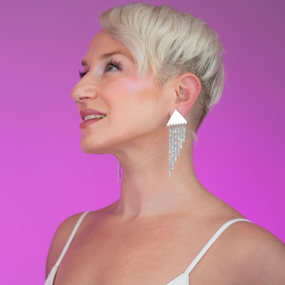 ICY CHIMES Silver Clip-on + Studs Earrings