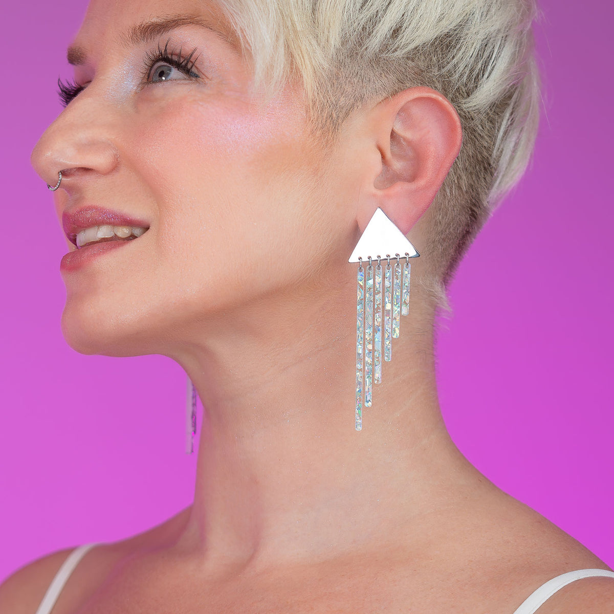 ICY CHIMES Silver Clip-on + Studs Earrings