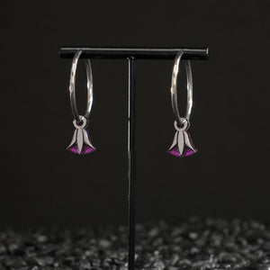 CLEOPATRA LOTUS CHARMED HOOPS | Silver