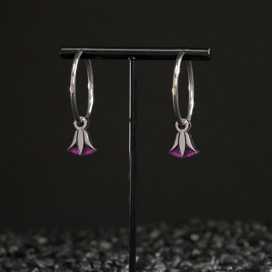 CLEOPATRA LOTUS CHARMED HOOPS | Silver