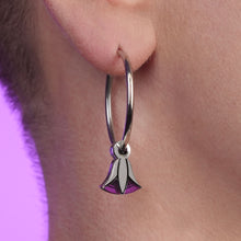 Load image into Gallery viewer, CLEOPATRA LOTUS CHARMED HOOPS | Silver