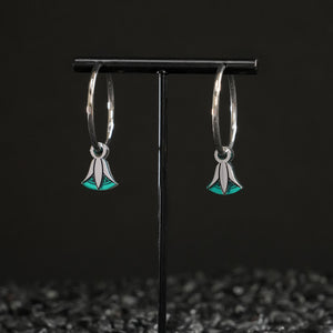 CLEOPATRA LOTUS CHARMED HOOPS | Silver