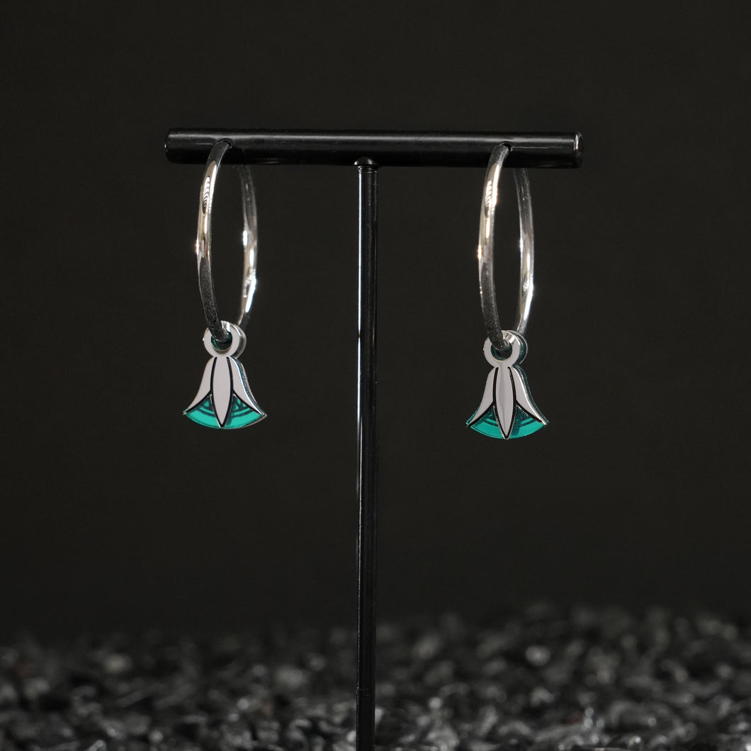 CLEOPATRA LOTUS CHARMED HOOPS | Silver