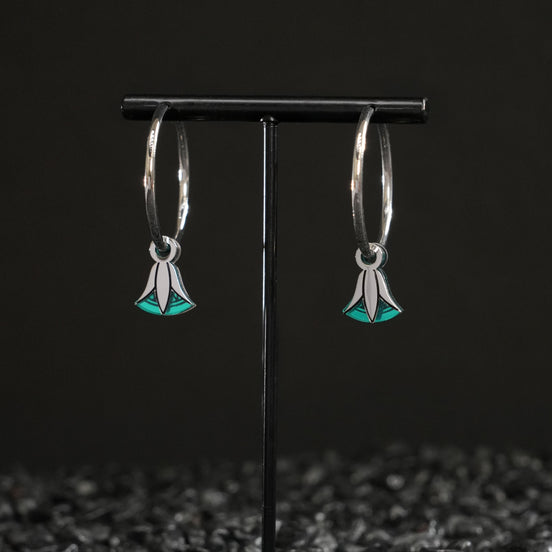 CLEOPATRA LOTUS CHARMED HOOPS | Silver