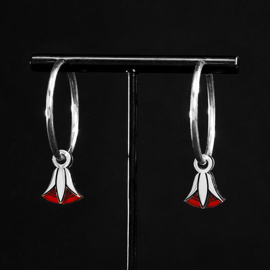 CLEOPATRA LOTUS CHARMED HOOPS | Silver