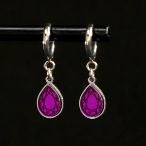 CLEOPATRA GEM DROP HUGGIE HOOPS | Silver