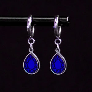 CLEOPATRA GEM DROP HUGGIE HOOPS | Silver