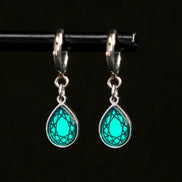 CLEOPATRA GEM DROP HUGGIE HOOPS | Silver